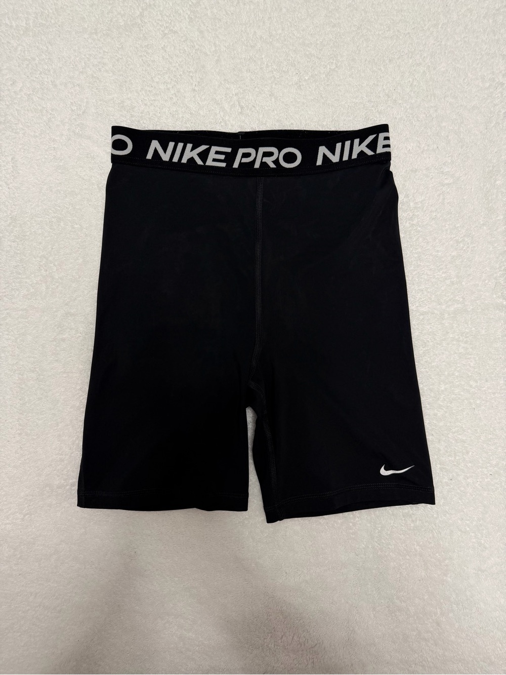 Nike Black Dri-FIT Training Shorts with White Logo Waistband